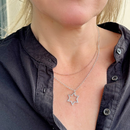 BIG Star of David Necklace in Sterling Silver - Mazi New York-jewelry