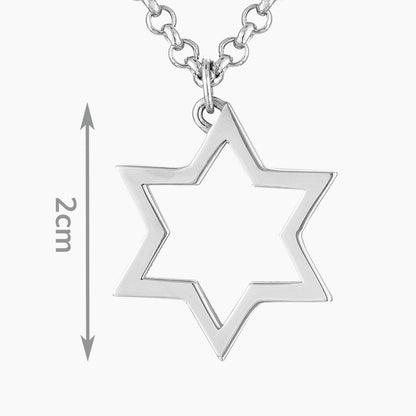 Large Star of David Necklace in Sterling Silver - Mazi New York Jewelry