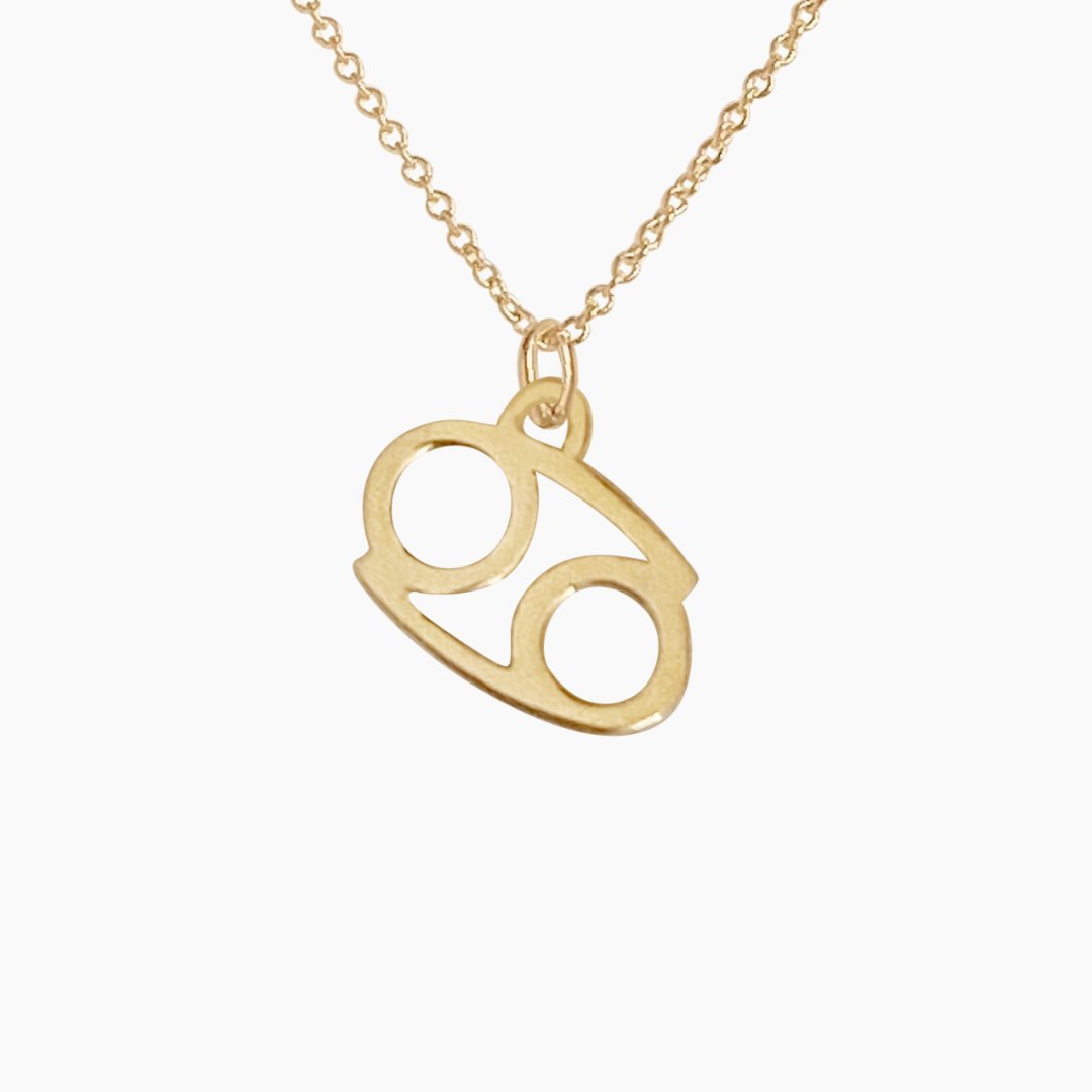 Cancer Sign Zodiac Necklace in 14k Gold - Mazi New York-jewelry