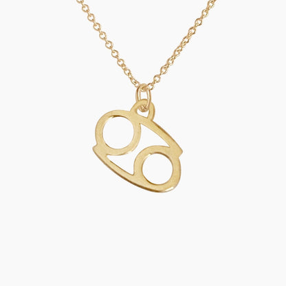 Cancer Sign Zodiac Necklace in 14k Gold - Mazi New York-jewelry