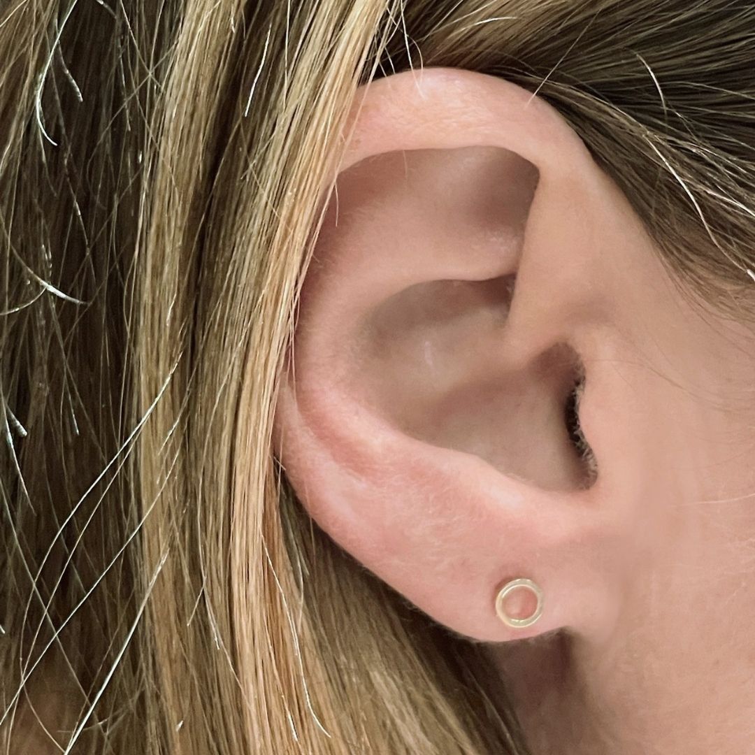 Circle Earring in 14k Gold (single earring) - Mazi New York-jewelry