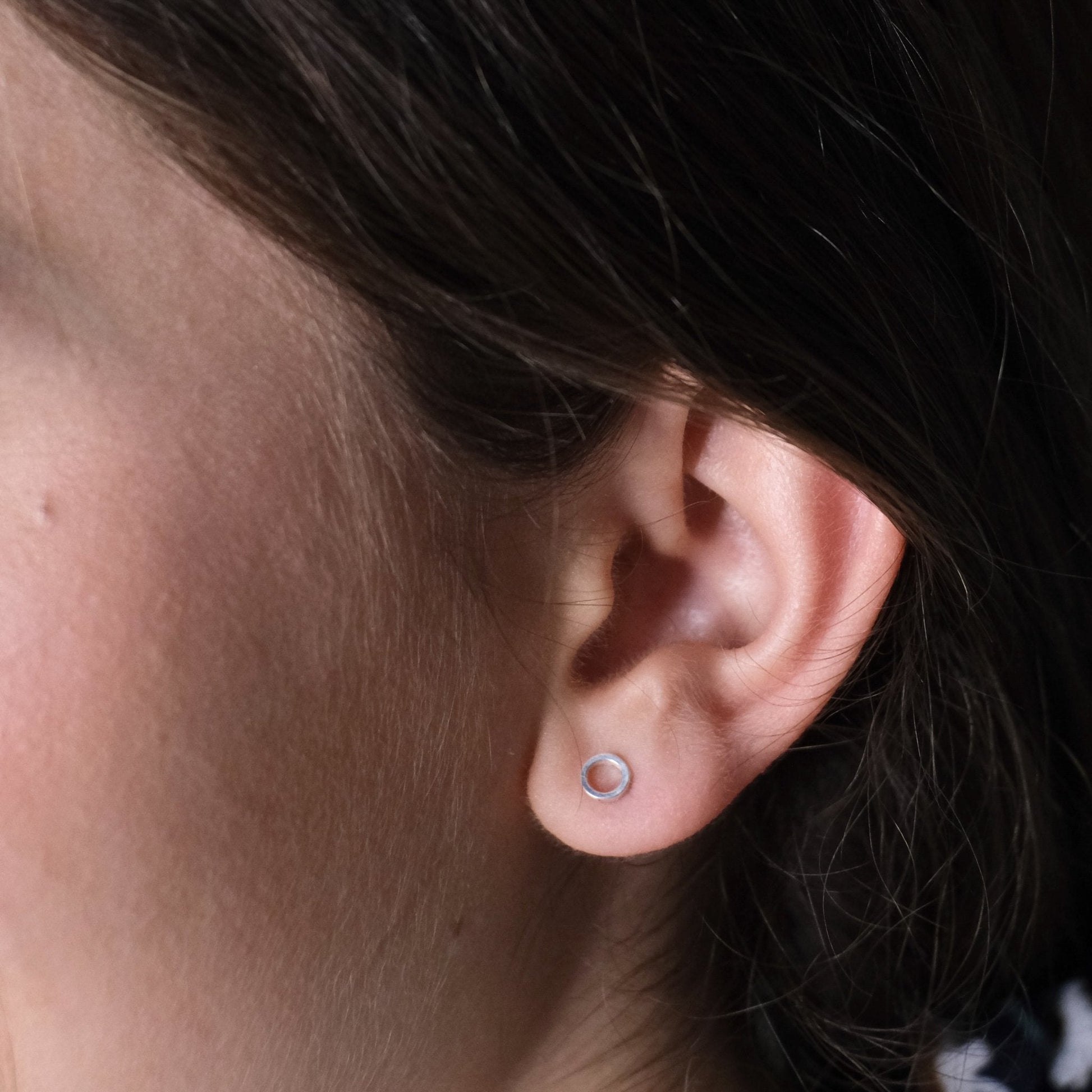 Circle Earring in Sterling Silver (single earring) - Mazi New York-jewelry