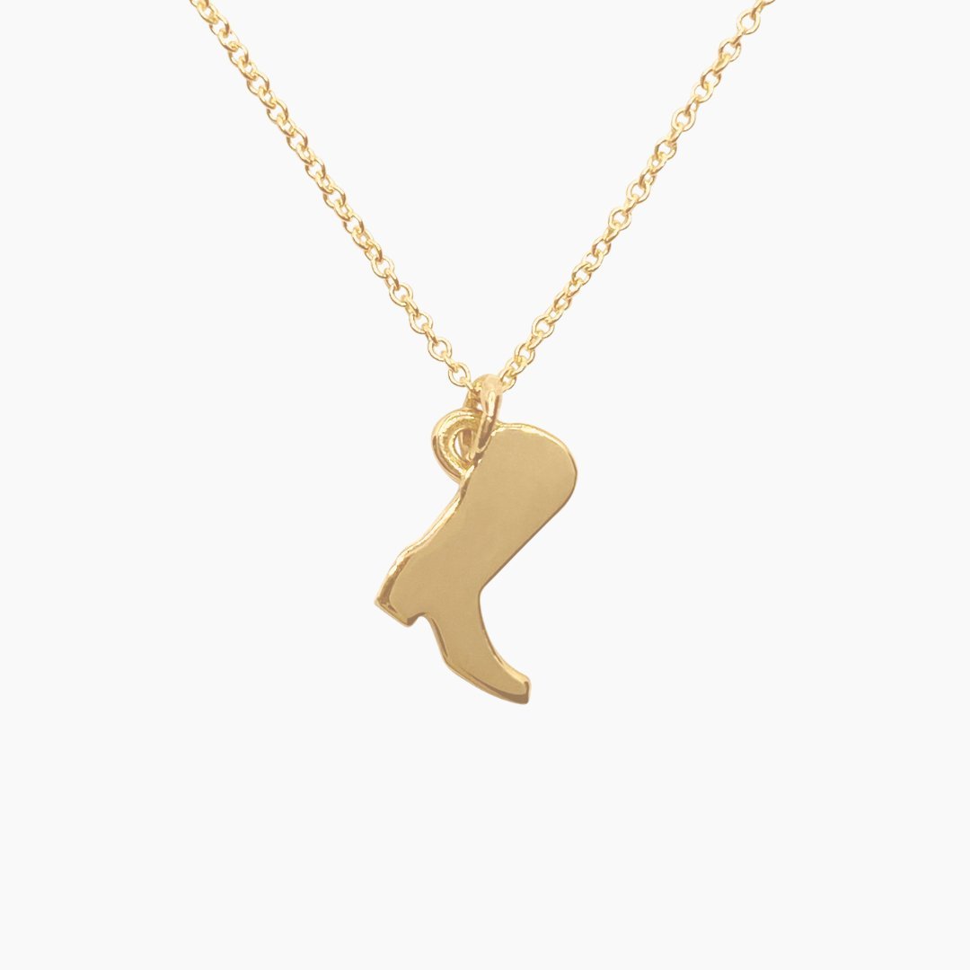 Cowboy Boot Necklace in 14k Gold - Mazi New York-jewelry