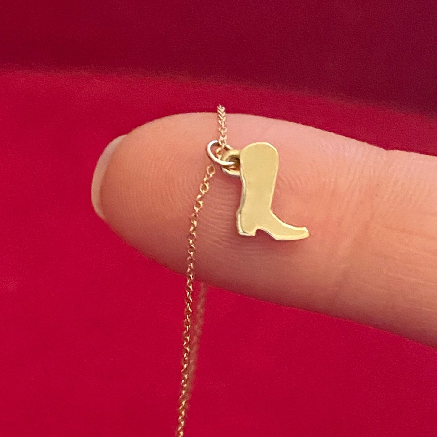 Cowboy Boot Necklace in 14k Gold - Mazi New York-jewelry
