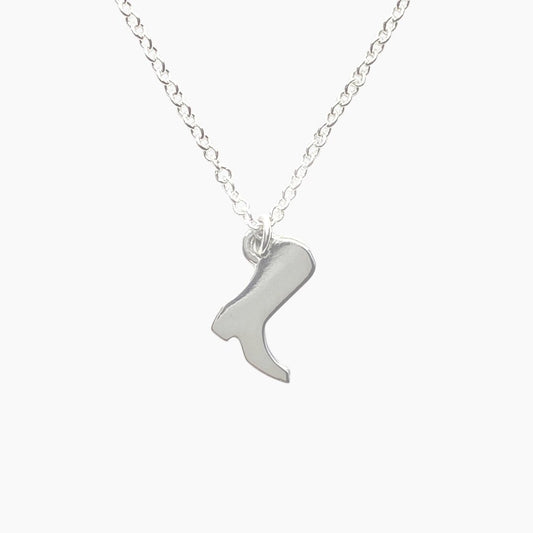 Cowboy Boot Necklace in Sterling Silver - Mazi New York-jewelry