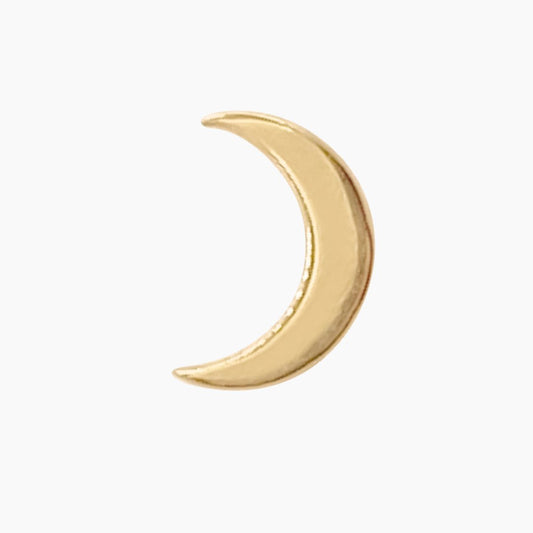 Crescent Moon Earring in 14k Gold (single earring) - Mazi New York-jewelry