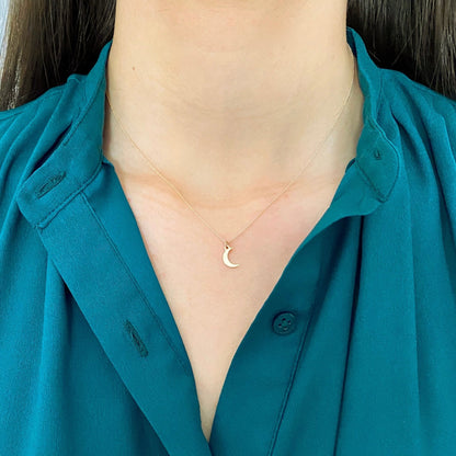 Crescent Moon Necklace in 14k Gold - Mazi New York-jewelry