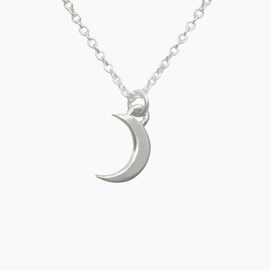 Crescent Moon Necklace in Sterling Silver - Mazi New York-jewelry