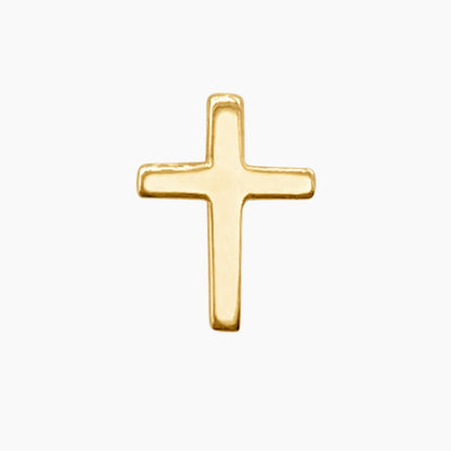 Cross Earring in 14k Gold (single earring) - Mazi New York-jewelry