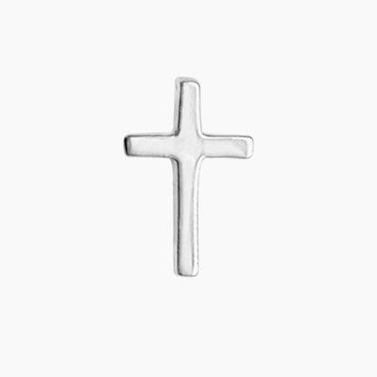 Cross Earring in Sterling Silver (single earring) - Mazi New York-jewelry
