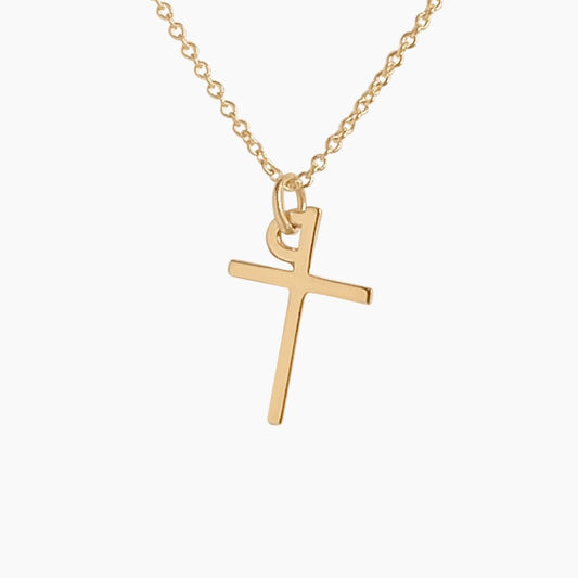 Cross Necklace in Solid 14k Gold - Mazi New York-jewelry