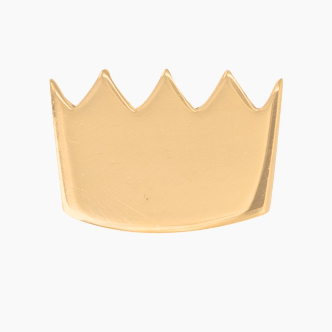 Crown Earring in 14k Gold (single earring) - Mazi New York-jewelry