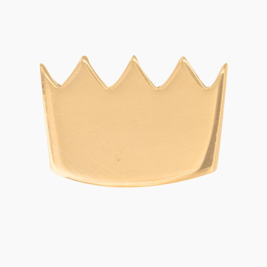 Crown Earring in 14k Gold (single earring) - Mazi New York-jewelry