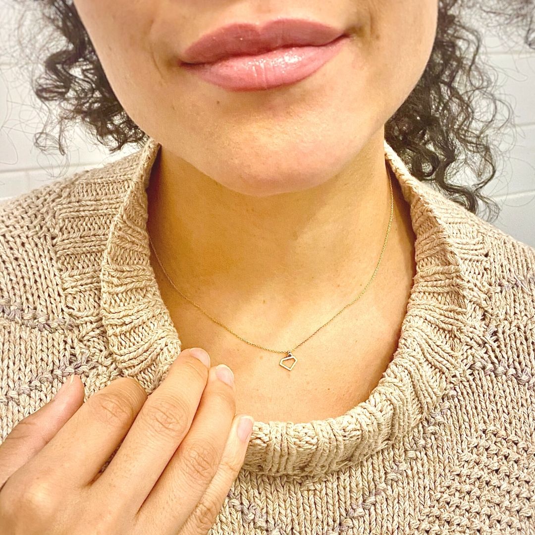 "Diamond" Necklace in Solid 14k Gold - Mazi New York-jewelry