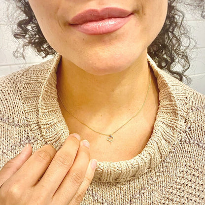 "Diamond" Necklace in Solid 14k Gold - Mazi New York-jewelry
