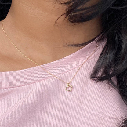 "Diamond" Necklace in Solid 14k Gold - Mazi New York-jewelry