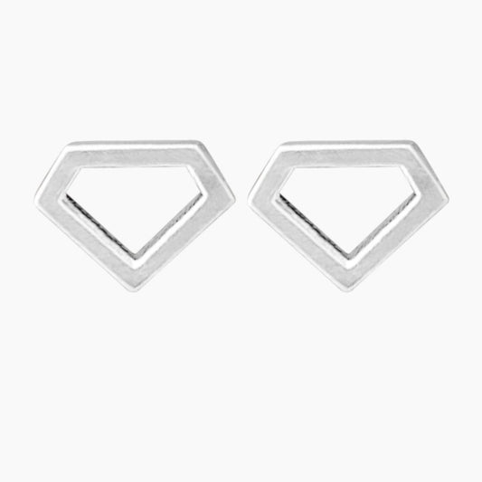 "Diamond" Stud Earrings in Sterling Silver - Mazi New York-jewelry