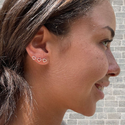"Diamond" Stud Earrings in Sterling Silver | Mazi New York Jewelry