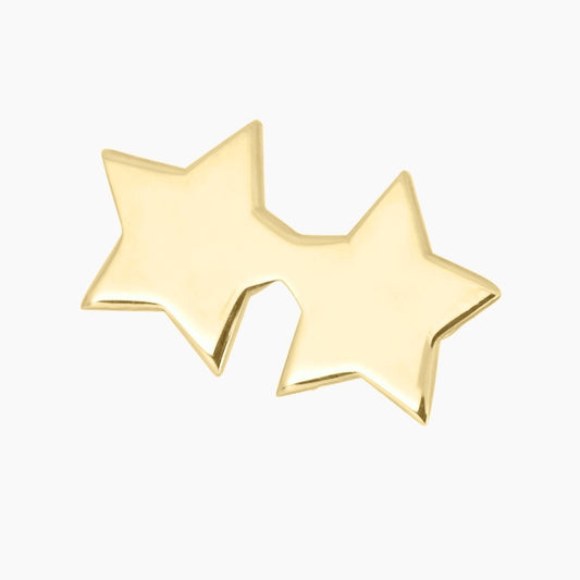 Double Star Earrings in 14k Gold - Mazi New York Jewelry