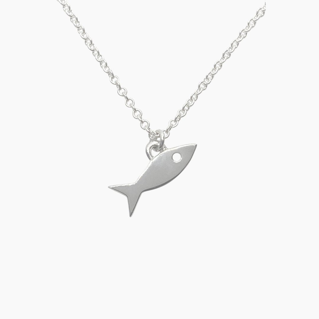 Fish Necklace in Sterling Silver - Mazi New York-jewelry