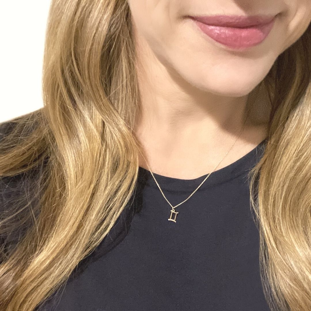 Gemini Sign Zodiac Necklace in 14k Gold - Mazi New York-jewelry