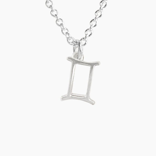 Gemini Sign Zodiac Necklace in Sterling Silver - Mazi New York-jewelry