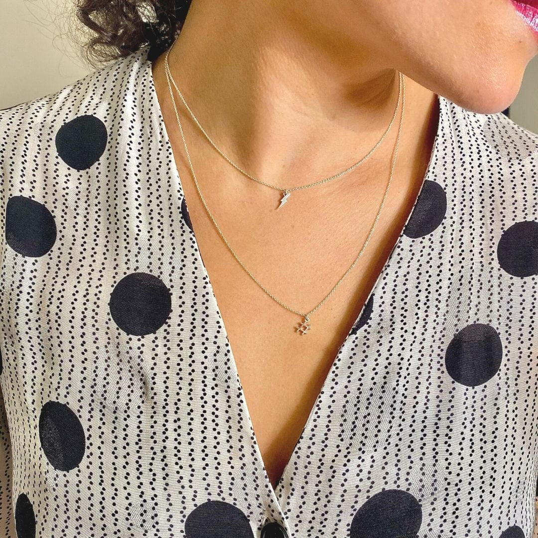 Hashtag Necklace in Sterling Silver - Mazi New York-jewelry