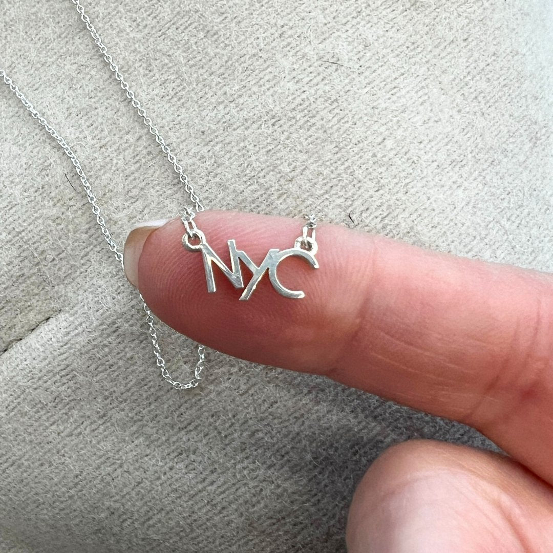 I Love NYC Necklace in Sterling Silver - Mazi New York-jewelry