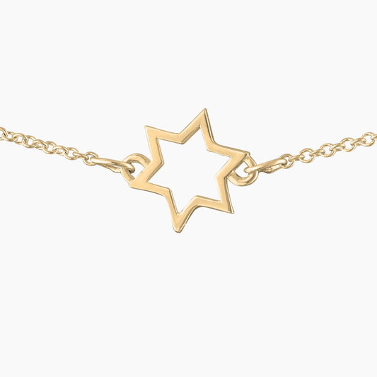Inline Star of David Necklace in 14k Gold - Mazi New York-jewelry