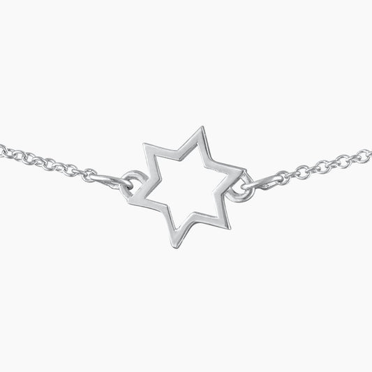 Inline Star of David Necklace in Sterling Silver - Mazi New York-jewelry