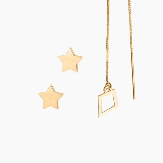 Kite + Stars Earrings in 14k Gold - Mazi New York-jewelry