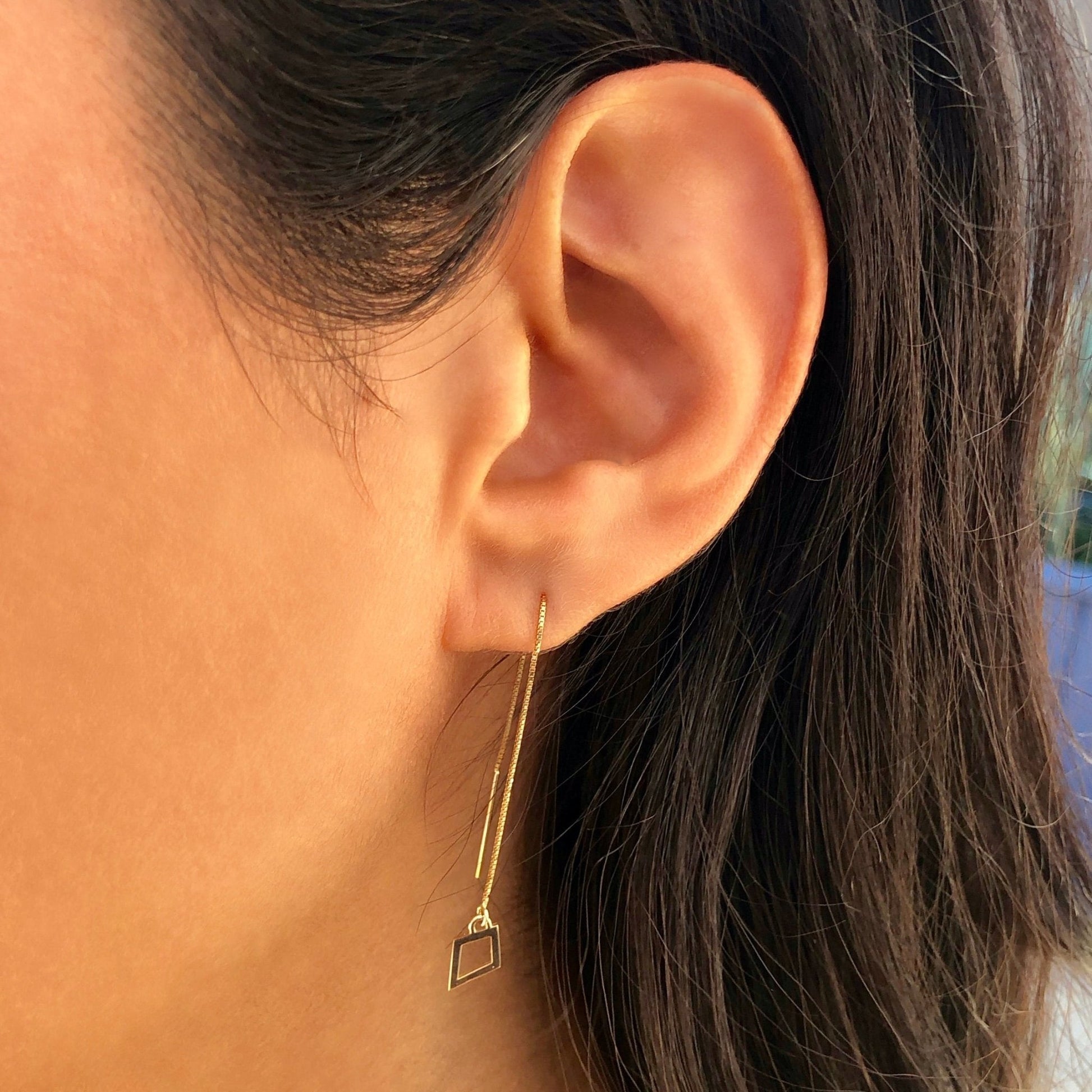 Kite Threader Earring in 14k Gold (single earring) - Mazi New York-jewelry