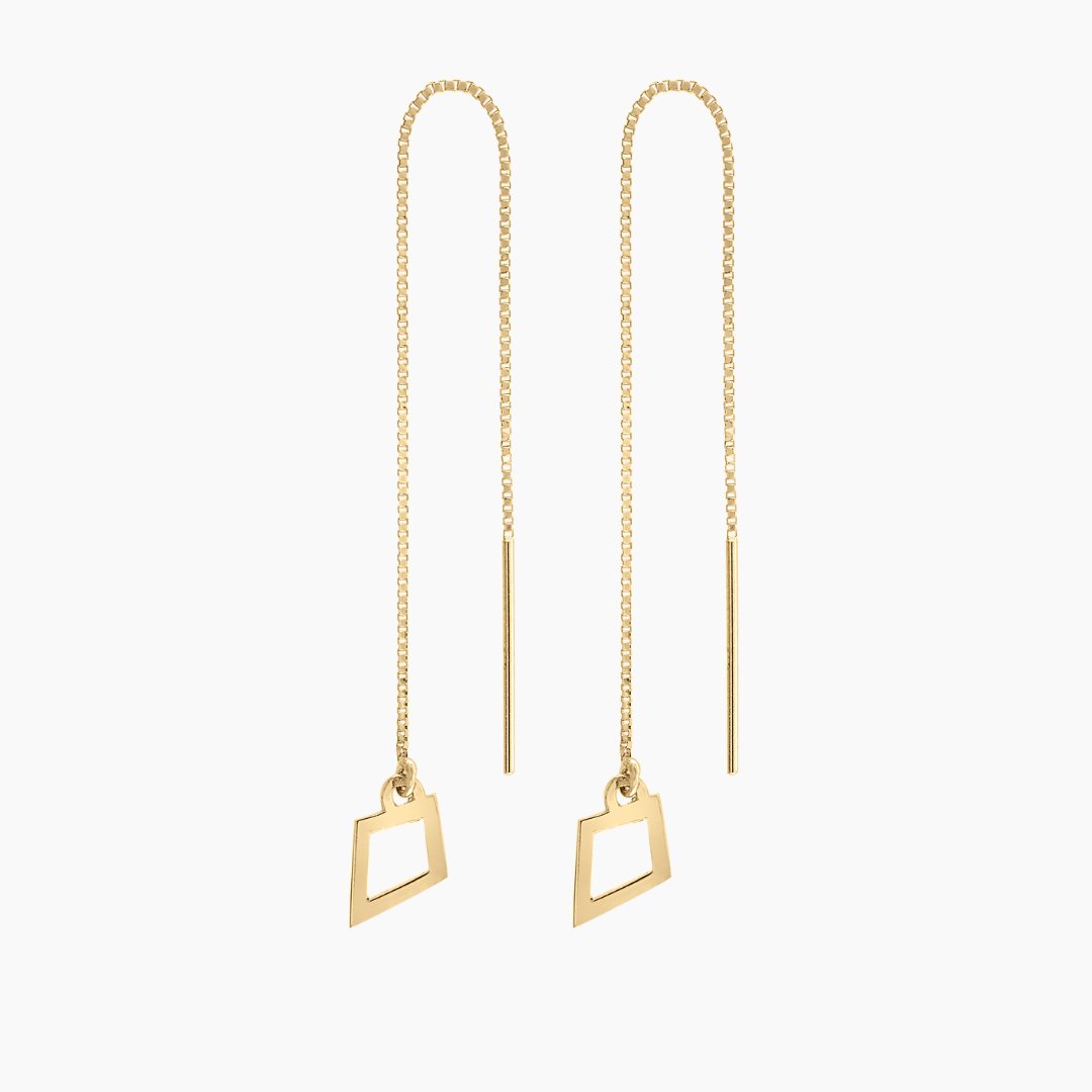 Kite Threader Earrings in 14k Gold - Mazi New York - jewelry