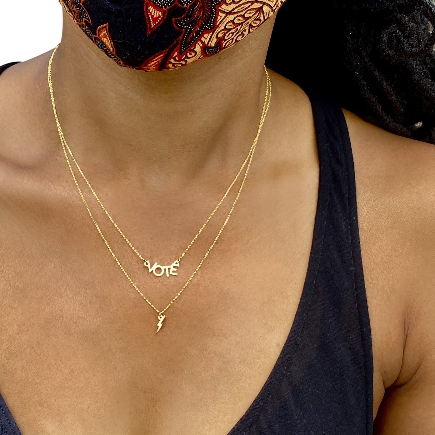 Let’s VOTE Necklace in 14k Gold - Mazi New York-jewelry