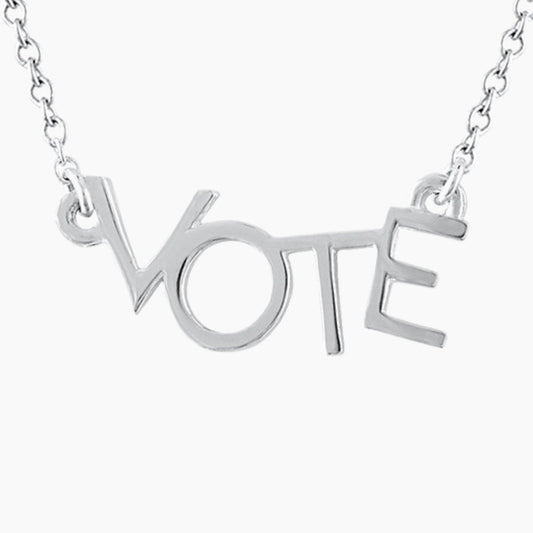 Let’s VOTE Necklace in Sterling Silver - Mazi New York-jewelry