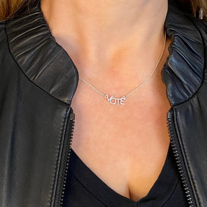 Let’s VOTE Necklace in Sterling Silver - Mazi New York-jewelry