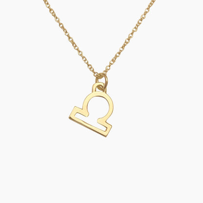 Libra Sign Zodiac Necklace in 14k Gold - Mazi New York-jewelry
