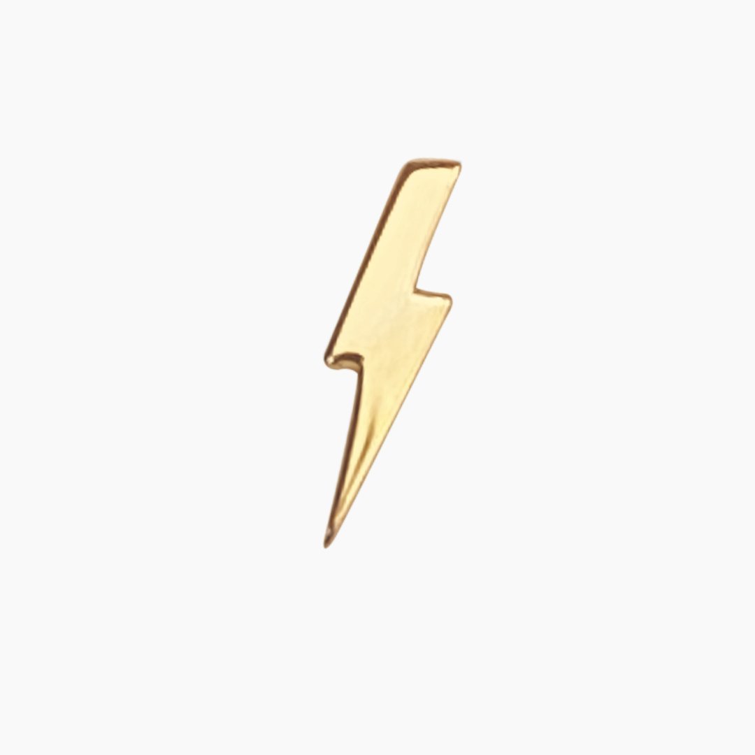 Lightning Bolt Earring in 14k Gold (single earring) - Mazi New York-jewelry