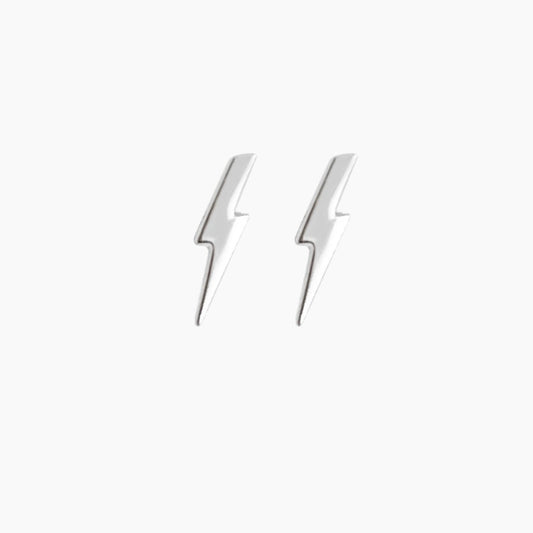 Lightning Bolt Earrings in Sterling Silver - Mazi New York-jewelry