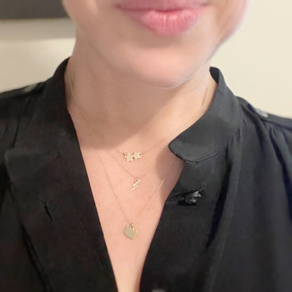 Lightning Bolt Necklace in Solid 14k Gold - Mazi New York-jewelry