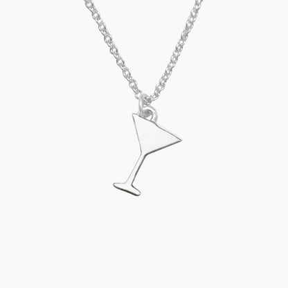 Martini Glass Necklace in Sterling Silver - Mazi New York-jewelry