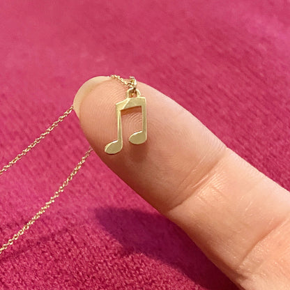 Musical Note Necklace in 14k Gold - Mazi New York-jewelry