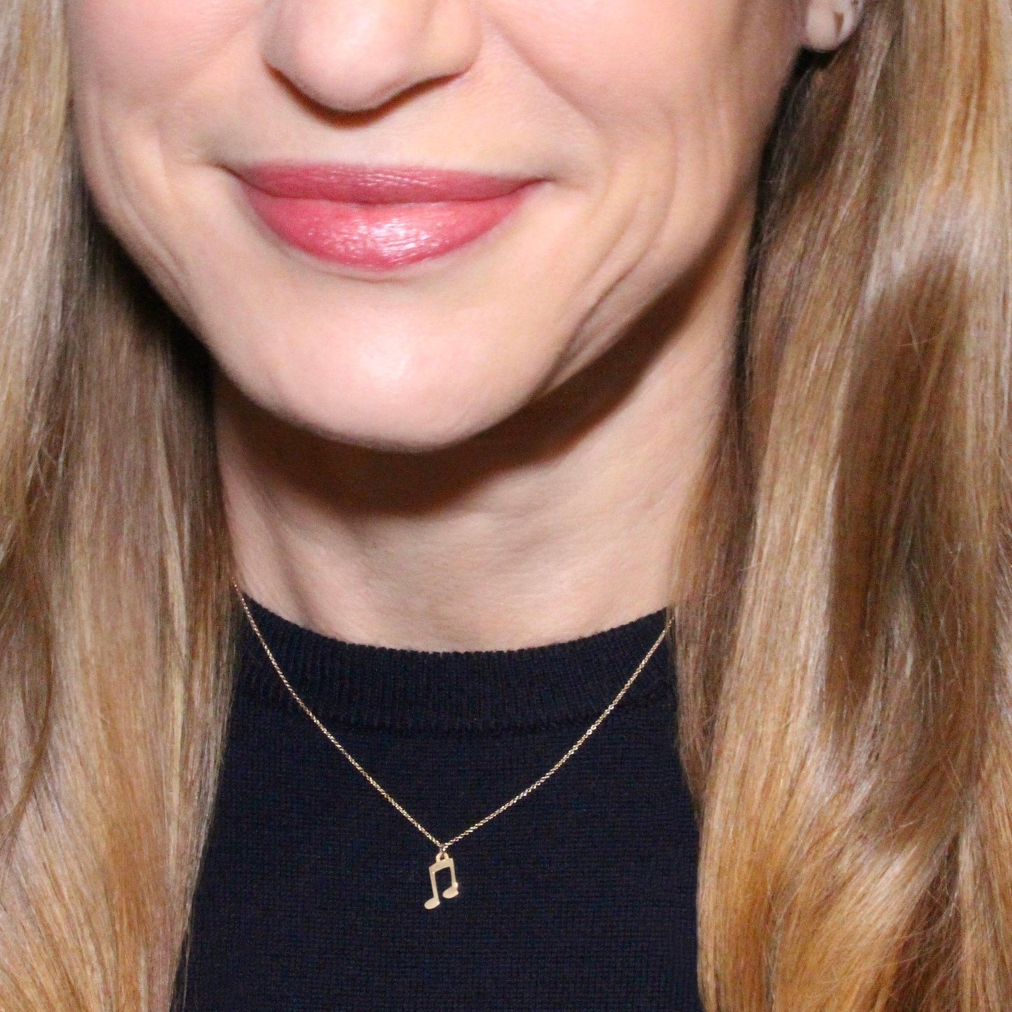 Musical Note Necklace in 14k Gold - Mazi New York-jewelry