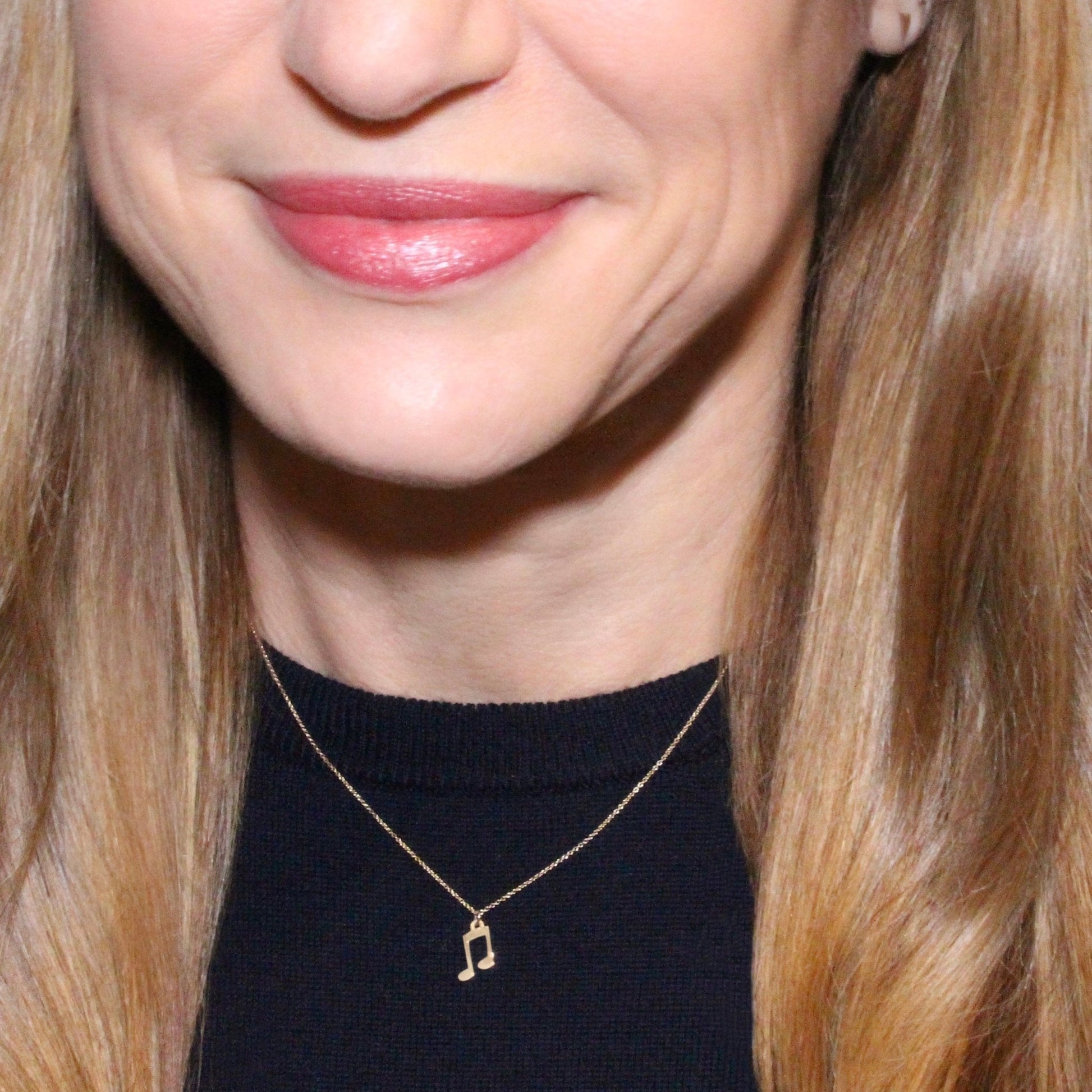 Musical Note Necklace in 14k Gold - Mazi New York-jewelry
