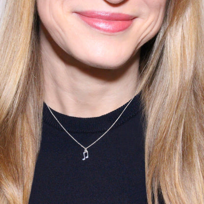Musical Note Necklace in Sterling Silver - Mazi New York-jewelry