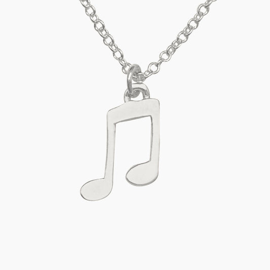 Musical Note Necklace in Sterling Silver - Mazi New York-jewelry