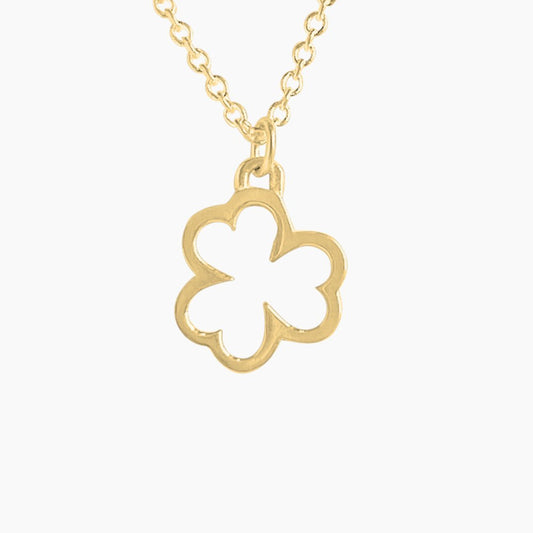 Open Shamrock Necklace in 14k Gold - Mazi New York-jewelry