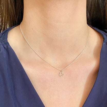 Open Shamrock Necklace in Sterling Silver - Mazi New York-jewelry