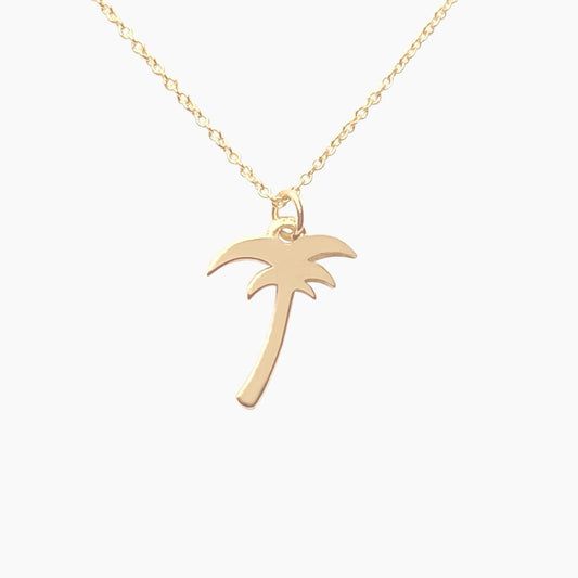 Palm Tree Necklace in 14k Gold - Mazi New York-jewelry