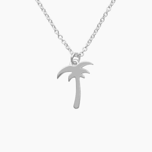 Palm Tree Necklace in Sterling Silver - Mazi New York-jewelry